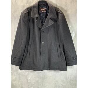 MICHAEL MICHAEL KORS Men's Charcoal Woolblend Button-Up Coat SZ 2XL